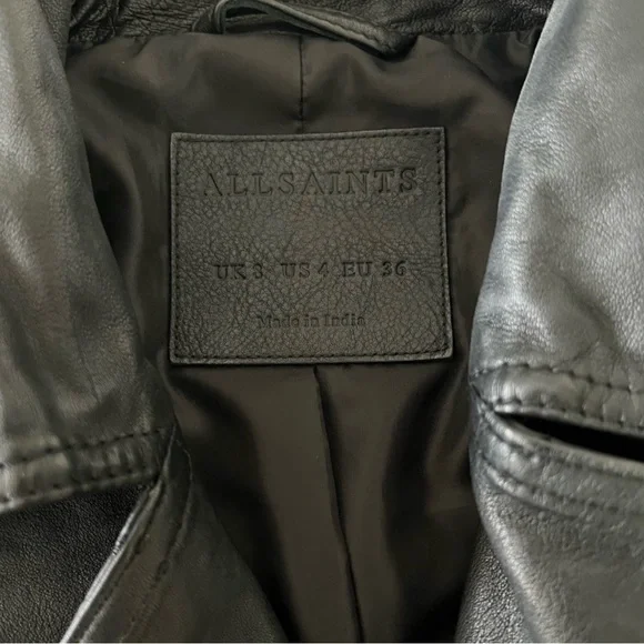 Allsaints cargo women’s Leather jacket Size 4 New No tags - Picture 6 of 6